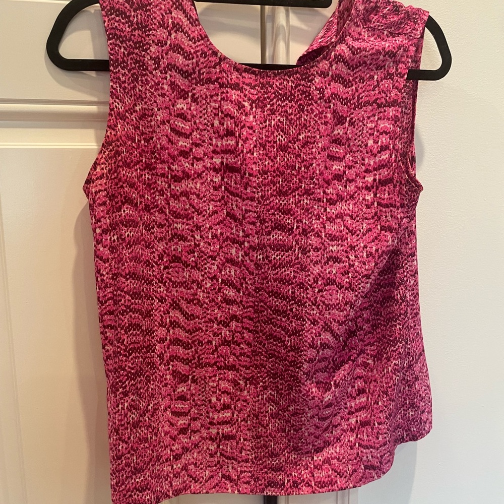 Equipment pink snake skin sleeveless blouse